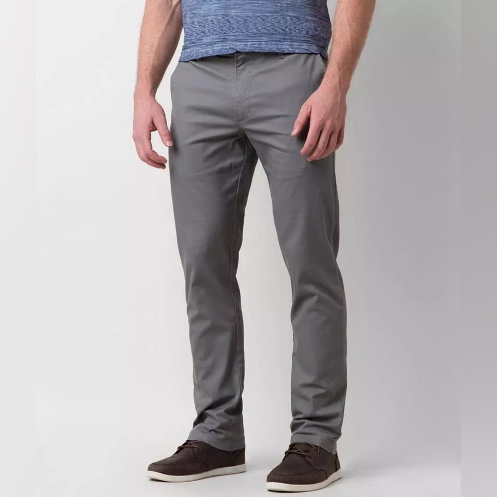 RVCA Weekend Pants Mens 36 X 32 Gray Chino Stretch Performance Straight Casual
